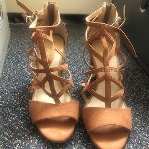 Brown sandal wedge straps